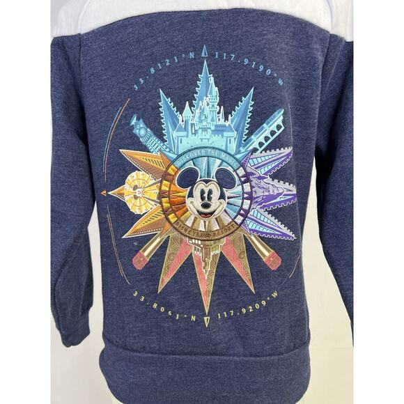 Disneyland Resort Blue Spirit Jersey Sweater Zip Up Hoodie Size XS Embroidery - Picture 5 of 16